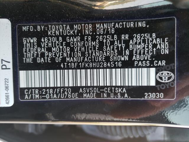 Photo 9 VIN: 4T1BF1FK8HU284516 - TOYOTA CAMRY 