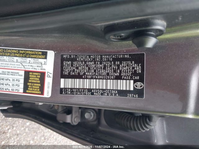 Photo 8 VIN: 4T1BF1FK8HU329387 - TOYOTA CAMRY 