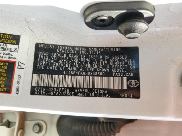 Photo 12 VIN: 4T1BF1FK8HU358680 - TOYOTA CAMRY LE 