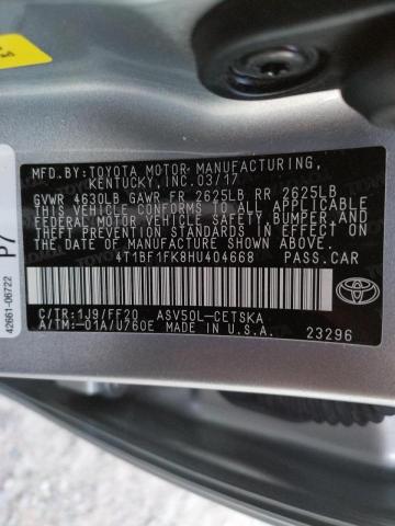 Photo 9 VIN: 4T1BF1FK8HU404668 - TOYOTA CAMRY LE 