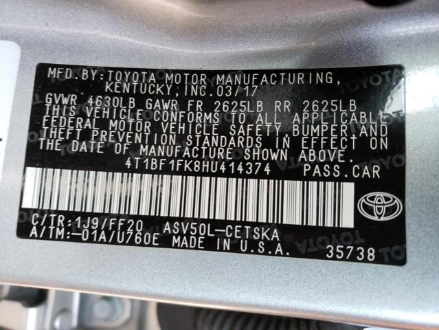 Photo 11 VIN: 4T1BF1FK8HU414374 - TOYOTA CAMRY LE 