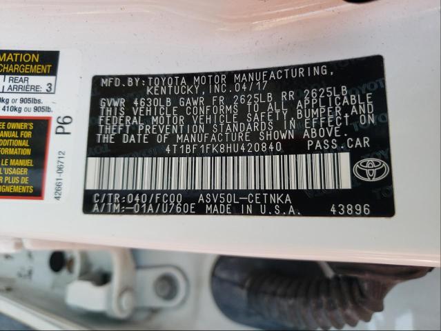 Photo 9 VIN: 4T1BF1FK8HU420840 - TOYOTA CAMRY LE 