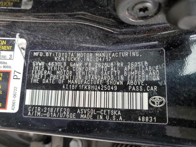 Photo 11 VIN: 4T1BF1FK8HU425049 - TOYOTA CAMRY 