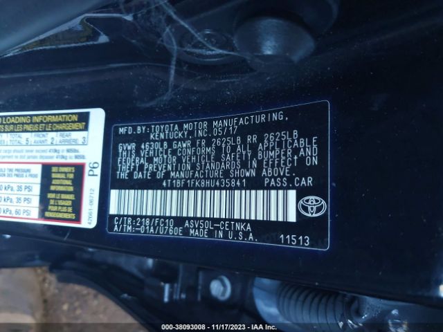 Photo 8 VIN: 4T1BF1FK8HU435841 - TOYOTA CAMRY 