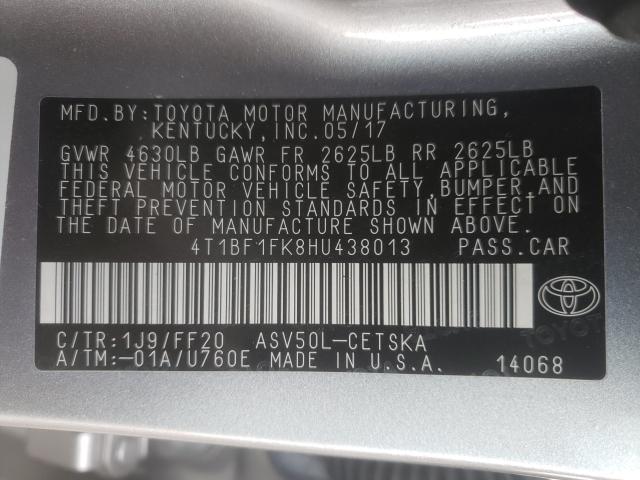 Photo 9 VIN: 4T1BF1FK8HU438013 - TOYOTA CAMRY 