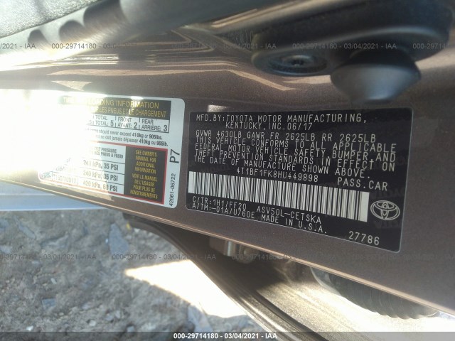 Photo 8 VIN: 4T1BF1FK8HU449898 - TOYOTA CAMRY 