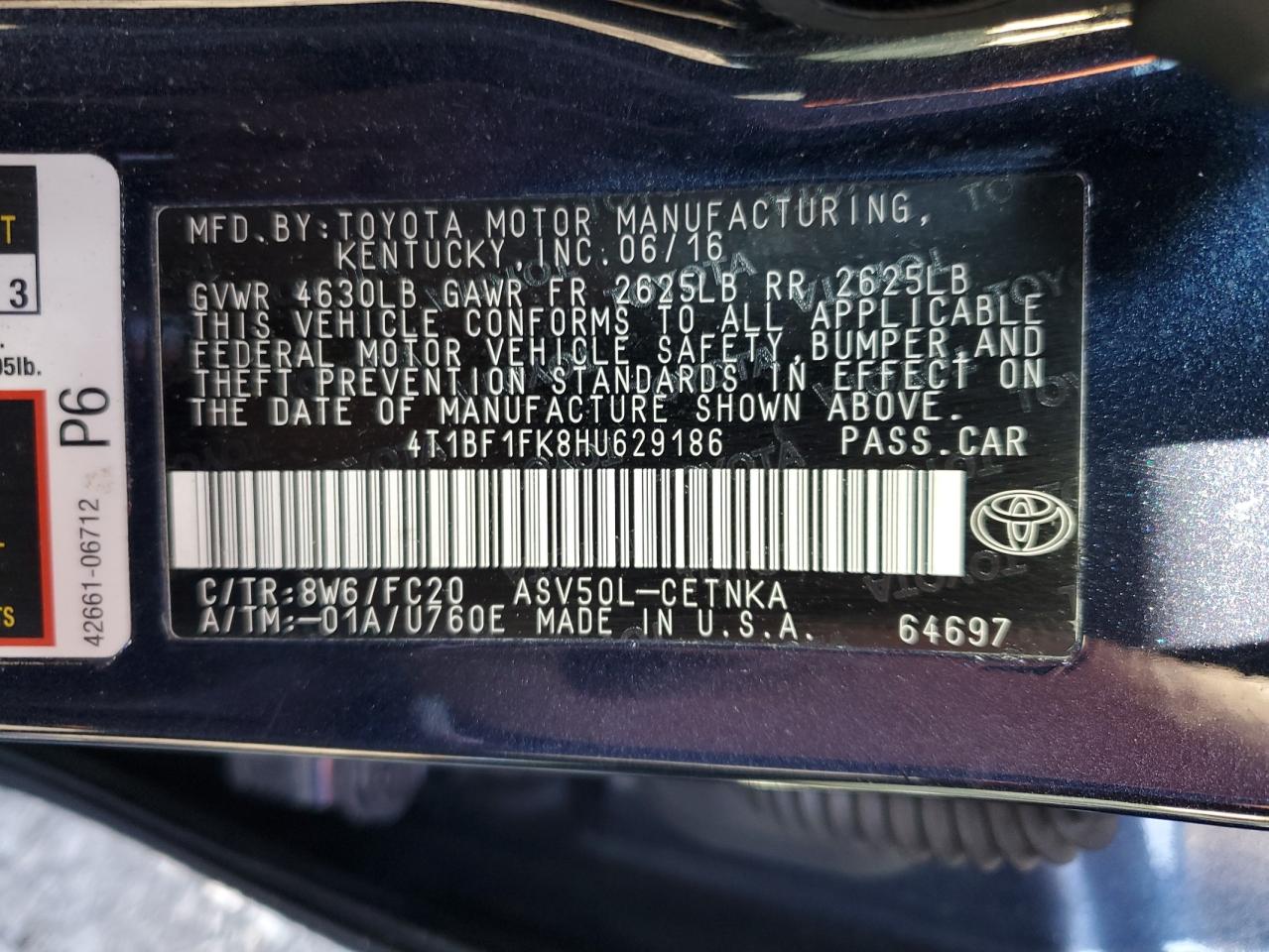 Photo 11 VIN: 4T1BF1FK8HU629186 - TOYOTA CAMRY 