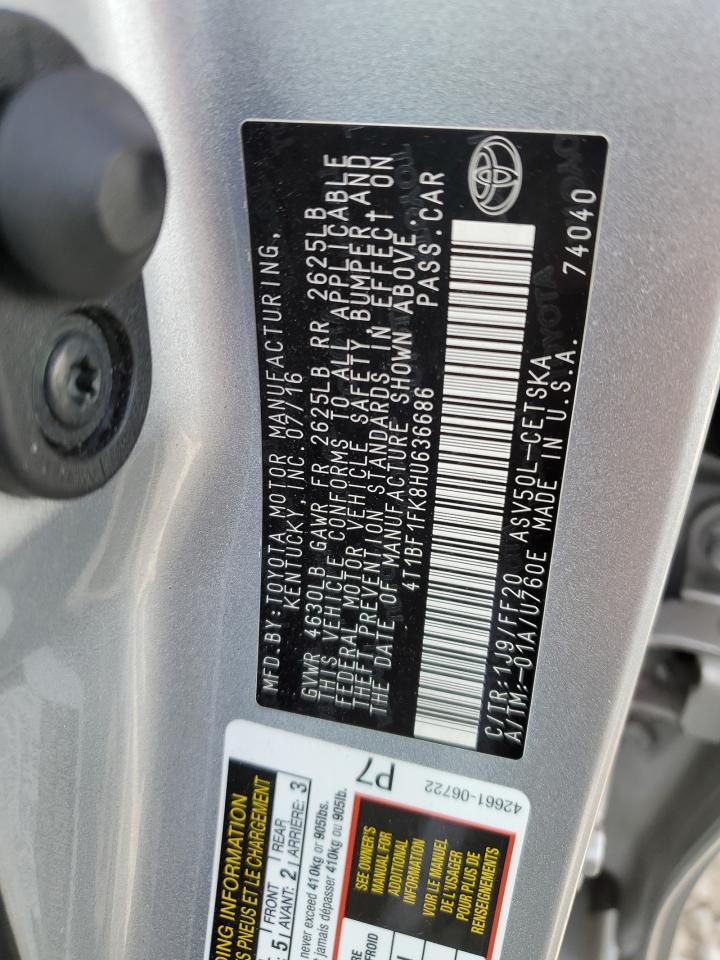 Photo 11 VIN: 4T1BF1FK8HU636686 - TOYOTA CAMRY 