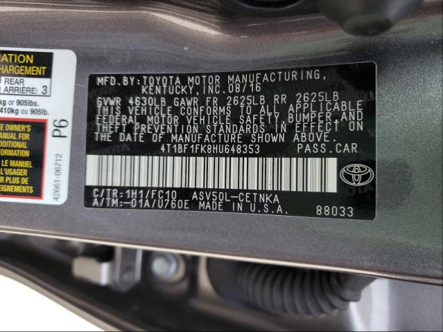 Photo 9 VIN: 4T1BF1FK8HU648353 - TOYOTA CAMRY LE 