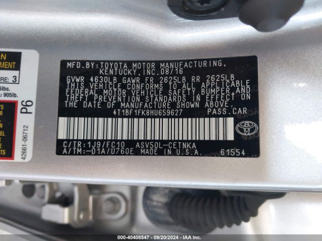 Photo 8 VIN: 4T1BF1FK8HU659627 - TOYOTA CAMRY 