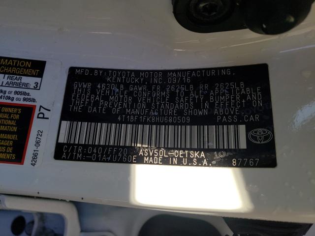 Photo 9 VIN: 4T1BF1FK8HU680509 - TOYOTA CAMRY LE 