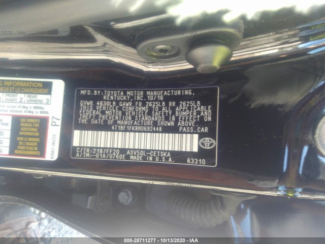 Photo 8 VIN: 4T1BF1FK8HU692448 - TOYOTA CAMRY 