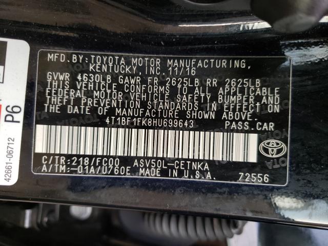 Photo 9 VIN: 4T1BF1FK8HU699643 - TOYOTA CAMRY LE 