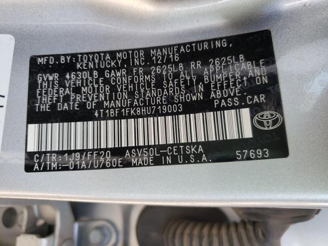 Photo 9 VIN: 4T1BF1FK8HU719003 - TOYOTA CAMRY LE 