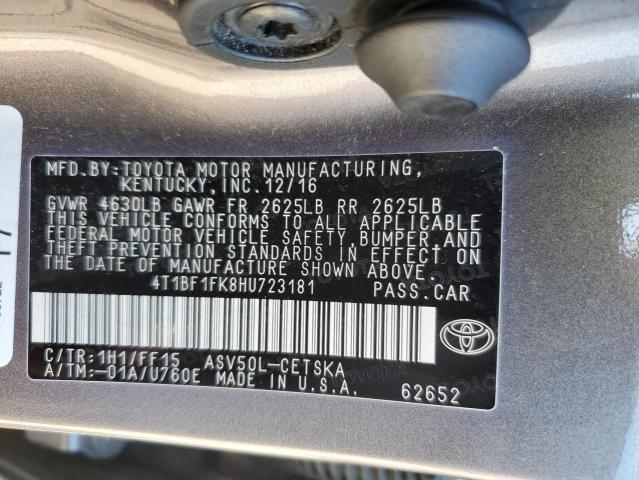 Photo 9 VIN: 4T1BF1FK8HU723181 - TOYOTA CAMRY LE 