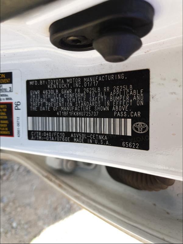 Photo 9 VIN: 4T1BF1FK8HU725707 - TOYOTA CAMRY LE 