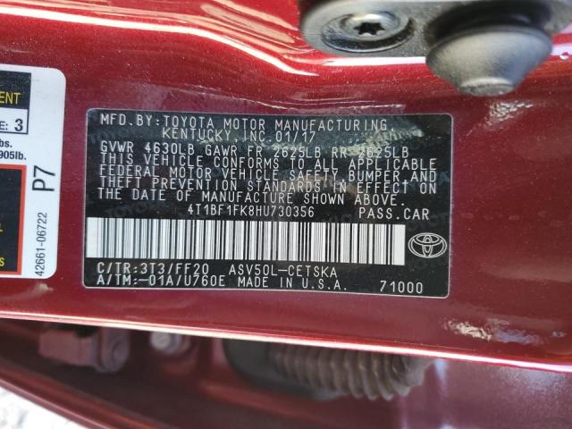 Photo 11 VIN: 4T1BF1FK8HU730356 - TOYOTA CAMRY LE 