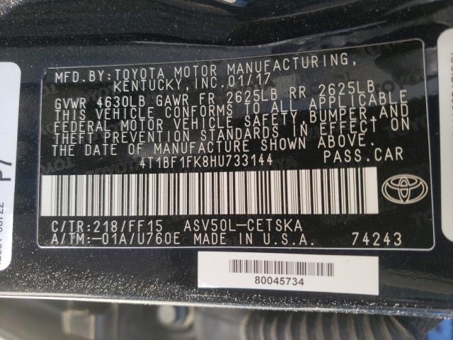 Photo 9 VIN: 4T1BF1FK8HU733144 - TOYOTA CAMRY LE 