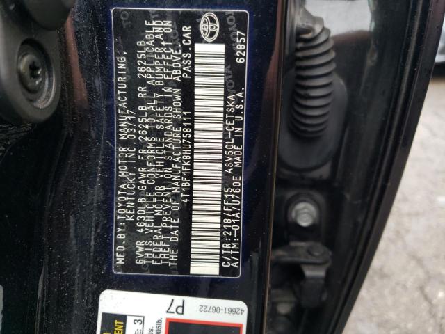 Photo 11 VIN: 4T1BF1FK8HU758111 - TOYOTA CAMRY LE 