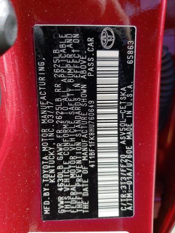 Photo 12 VIN: 4T1BF1FK8HU760649 - TOYOTA CAMRY LE 