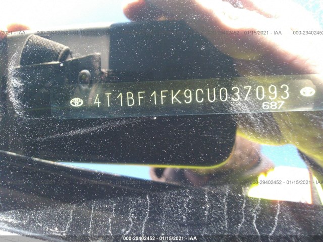 Photo 8 VIN: 4T1BF1FK9CU037093 - TOYOTA CAMRY 