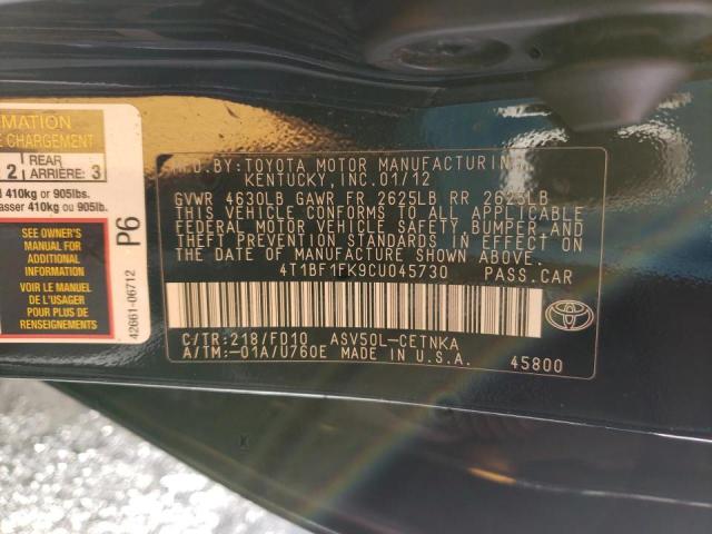 Photo 12 VIN: 4T1BF1FK9CU045730 - TOYOTA CAMRY 