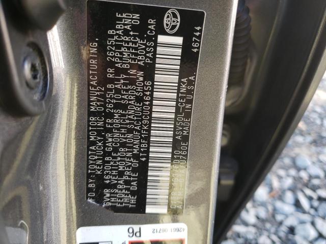 Photo 11 VIN: 4T1BF1FK9CU046456 - TOYOTA CAMRY BASE 