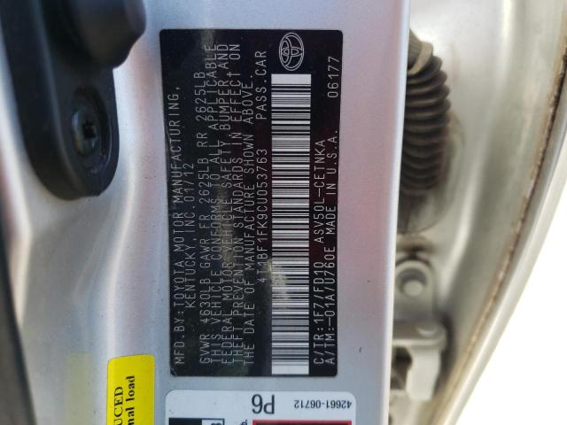 Photo 12 VIN: 4T1BF1FK9CU053763 - TOYOTA CAMRY BASE 