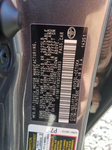 Photo 11 VIN: 4T1BF1FK9CU059983 - TOYOTA CAMRY 