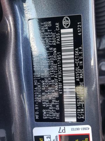 Photo 9 VIN: 4T1BF1FK9CU117851 - TOYOTA CAMRY BASE 