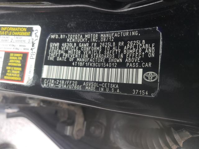 Photo 9 VIN: 4T1BF1FK9CU154012 - TOYOTA CAMRY BASE 