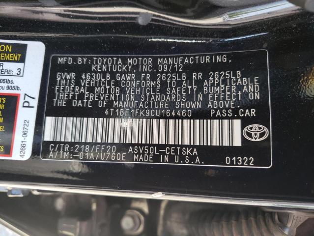 Photo 9 VIN: 4T1BF1FK9CU164460 - TOYOTA CAMRY BASE 