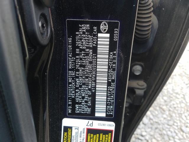 Photo 9 VIN: 4T1BF1FK9CU200521 - TOYOTA CAMRY BASE 