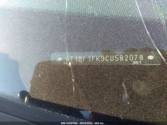 Photo 8 VIN: 4T1BF1FK9CU582078 - TOYOTA CAMRY 