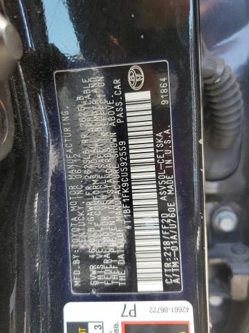 Photo 11 VIN: 4T1BF1FK9CU592559 - TOYOTA CAMRY 