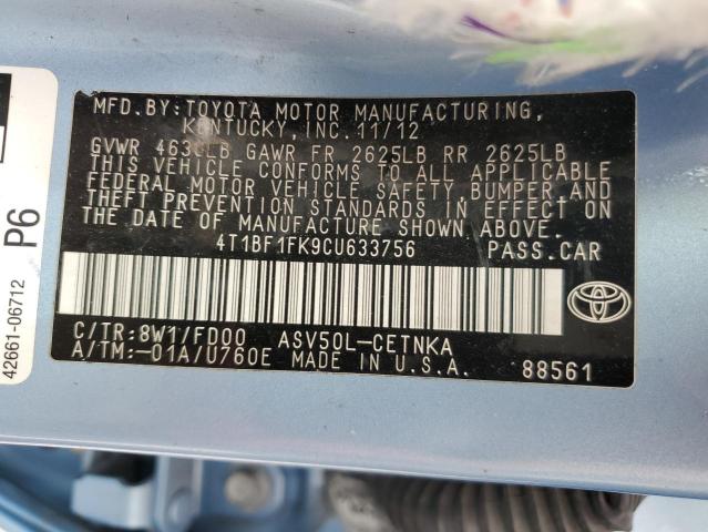 Photo 12 VIN: 4T1BF1FK9CU633756 - TOYOTA CAMRY 