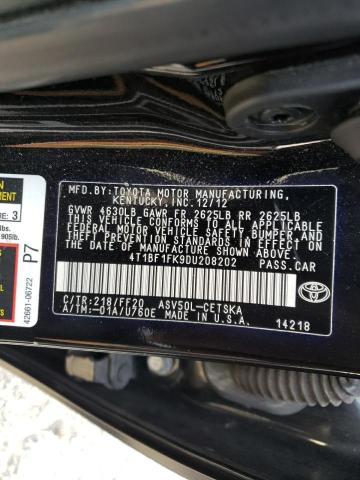 Photo 12 VIN: 4T1BF1FK9DU208202 - TOYOTA CAMRY L 