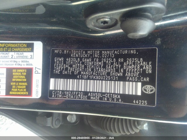 Photo 8 VIN: 4T1BF1FK9DU225131 - TOYOTA CAMRY 