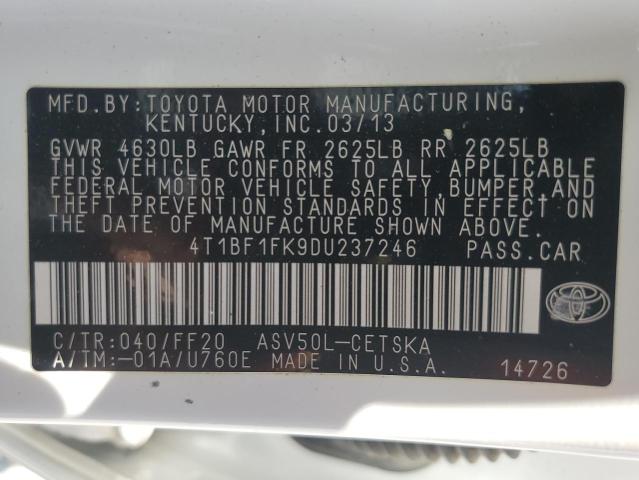 Photo 11 VIN: 4T1BF1FK9DU237246 - TOYOTA CAMRY L 