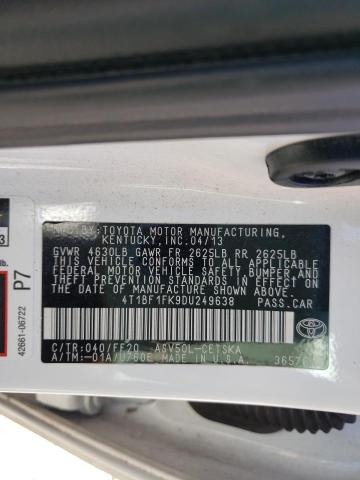 Photo 9 VIN: 4T1BF1FK9DU249638 - TOYOTA CAMRY L 