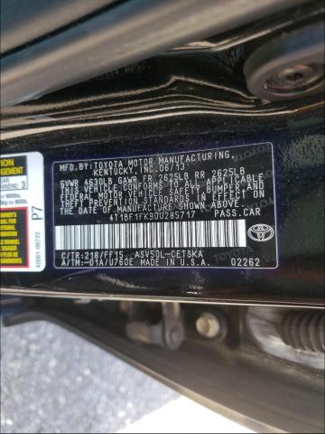 Photo 9 VIN: 4T1BF1FK9DU285717 - TOYOTA CAMRY L 