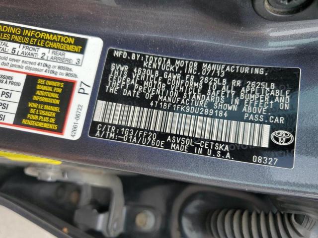 Photo 11 VIN: 4T1BF1FK9DU289184 - TOYOTA CAMRY L 