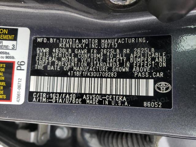 Photo 9 VIN: 4T1BF1FK9DU709283 - TOYOTA CAMRY L 