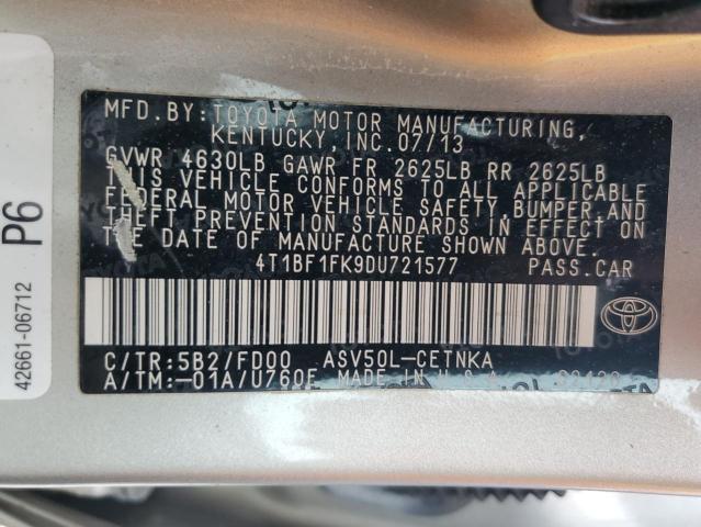 Photo 9 VIN: 4T1BF1FK9DU721577 - TOYOTA CAMRY L 