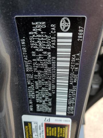 Photo 11 VIN: 4T1BF1FK9EU300878 - TOYOTA CAMRY L 