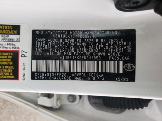 Photo 9 VIN: 4T1BF1FK9EU311850 - TOYOTA CAMRY L 