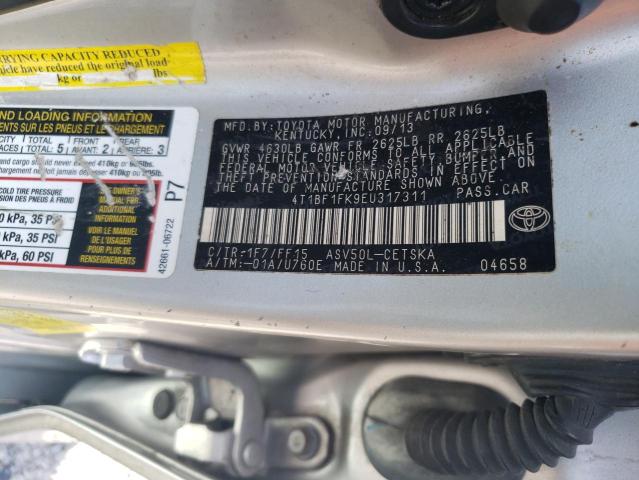 Photo 9 VIN: 4T1BF1FK9EU317311 - TOYOTA CAMRY L 