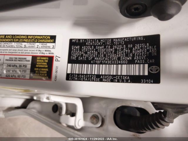 Photo 8 VIN: 4T1BF1FK9EU334660 - TOYOTA CAMRY 