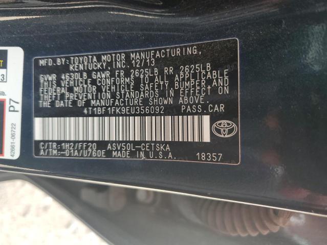 Photo 12 VIN: 4T1BF1FK9EU356092 - TOYOTA CAMRY L 