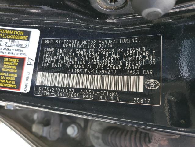 Photo 11 VIN: 4T1BF1FK9EU394213 - TOYOTA CAMRY L 